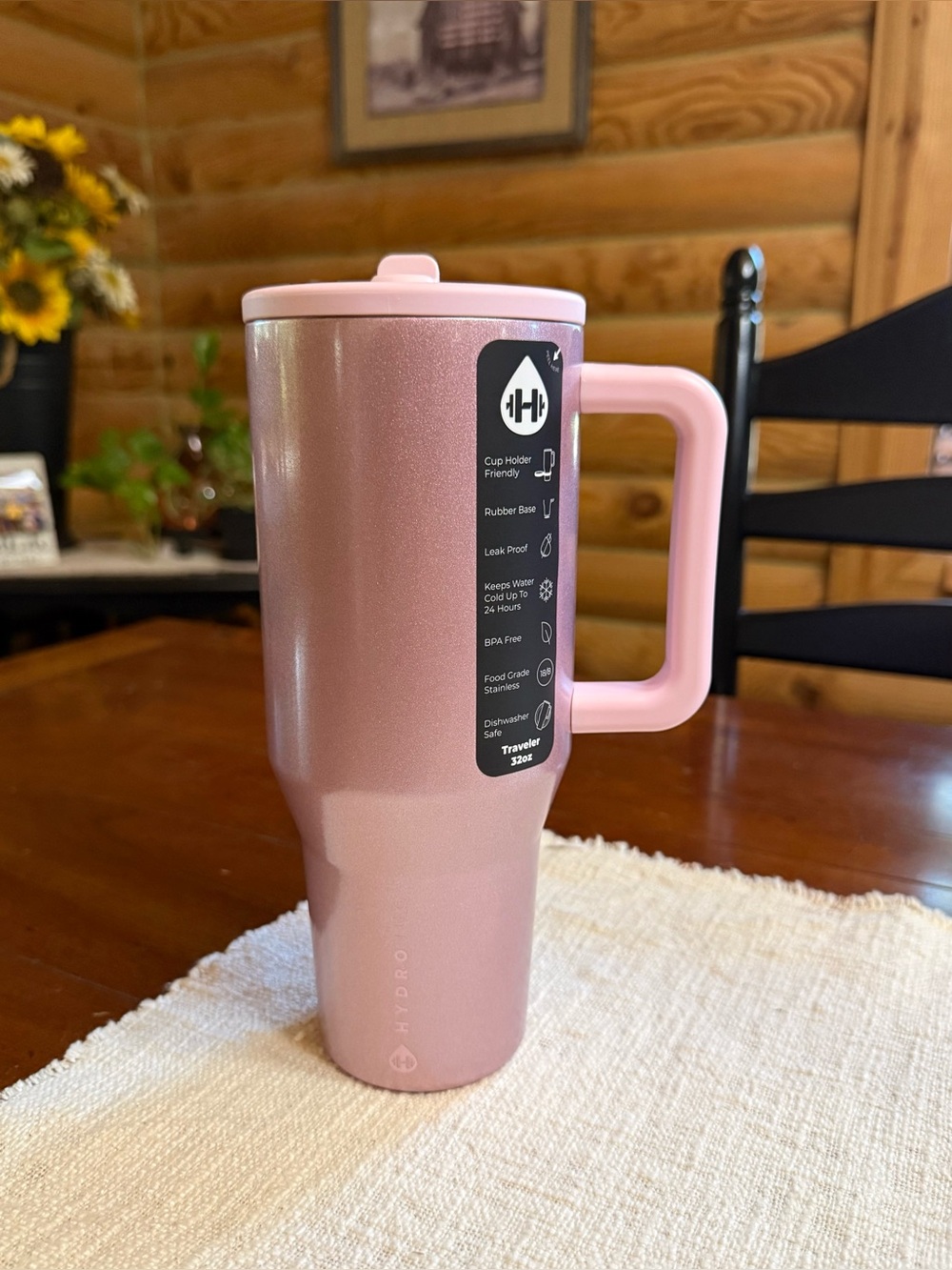 PINK GLITTER HydroJug 32oz Straw Tumbler • VICTORIA’S SECRET Collab